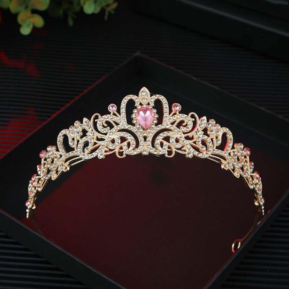 Элегантная Барочная Корона Золотая Древнегреческая Диадема Королевский Титул Королевская Корона Свадебная розовый