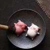 Purple Clay Tea Pet Pig Piggy Figurine Mini Pig Ornament Attract Wealth Feng Shui Sculpture Home & Office Decoration Collection