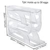 1Pc 3/4 Tier Home Automatic Rolling Egg Storage Box, Kitchen Refrigerator Side Door, Egg Preservation Rack,Easy To Clean