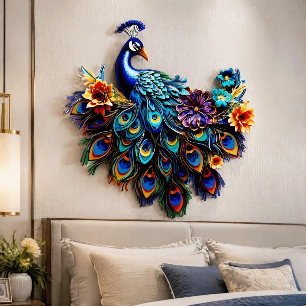 Iron Peacock Wall Art Blue Bird Wall Art Metal Metal Wall Decor Garden Decor