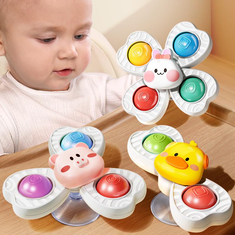 

Toddler Cartoon Suction Cup Spinning Toy for High Chair – Edible, Educational, 0-1 Year Olds