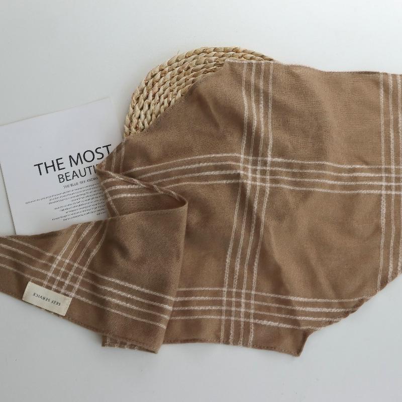 Temperamentní pletená kostkovaná trojúhelníková šála Šála s prémiovým vzhledem Dámská teplá šátek na hlavu Multifunkční ležérní malá šála