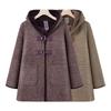 Middle-aged and Old Women's Clothing Winter High-end Padded Thickened Hooded Jacket Versatile Large-size Wife's Simple Loose Coat