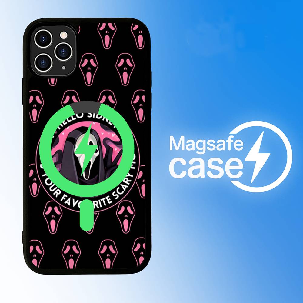 Ghost Face Art Scream Phone Case For iPhone 13 14 15 11 12 16 17 Pro Max Plus Magsafe Magnetic Shell