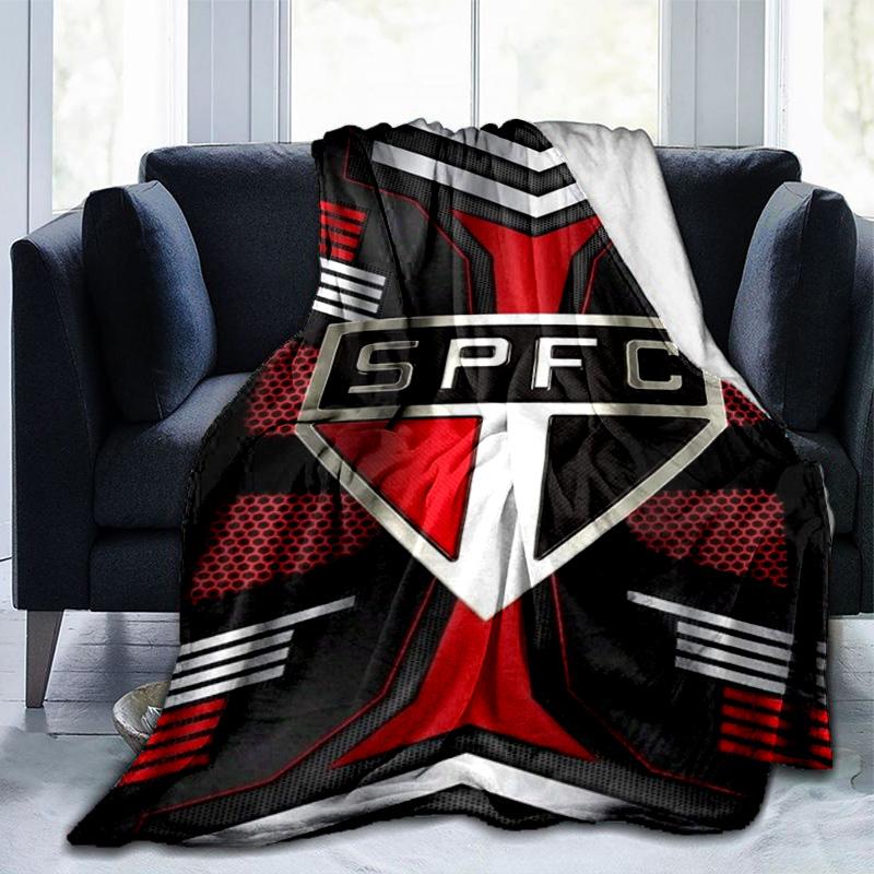 Pau-lo Fc Emblem Printed Throws Blanket Soft Flannel Blankets for Couch Bed Gifts for Men Women Picnic Blanket Christmas Gifts