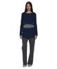 PARTIMENTO WOMEN Two-Way Transform Ribbed Knit Crew Neck_Blue