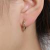 Moda Coreana Semplici Orecchini a Cerchio Piccoli Color Oro Zirconia Cubica AAA Accessori da Festa per Donne