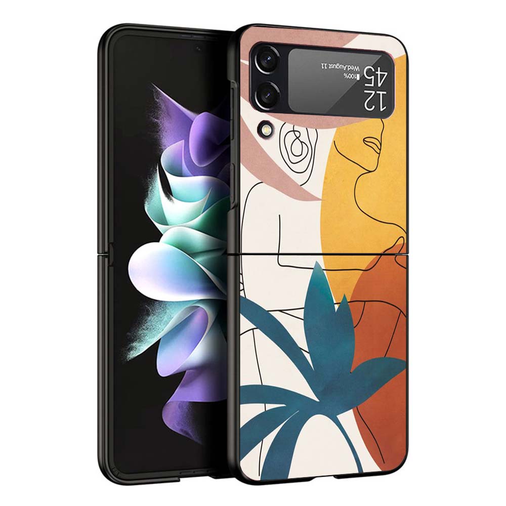 Abstract Women Face Line Phone Case For Samsung Galaxy Z Flip7 Flip6 5G Flip5 Flip4 Flip3 ZFlip 7 6 3 4 5 Shockproof Back Cover
