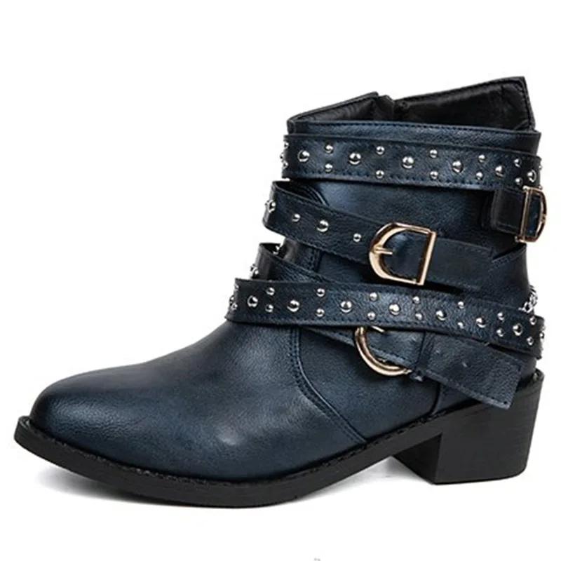 

SyfIyno Women s Semi Punk Calf Informal Boots Thick High-heeled with Decoration High-heeled Calf Short Boots Autumn and Winter 41