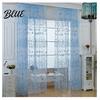 Voile Curtain Window for Home Decor Balcony Pattern Room Translucent Floral Valance Pastoral Office Cafe