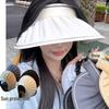 Women's Korean-Style Sun Visor Hat - Summer UV Protection, Wide Brim Design for Outdoor Use, Visually Slims Face