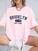 Brooklyn New York Est 1998 Prints T Shirts Women Summer Cotton Short Sleeve T Shirt Loose O-Neck Comfortable Tops Casual Clothes
