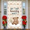 Neutral Shower Banner Teddy Bear Motif Gender Reveal Display Neutral Party Background Cute Animal Design For Home Party