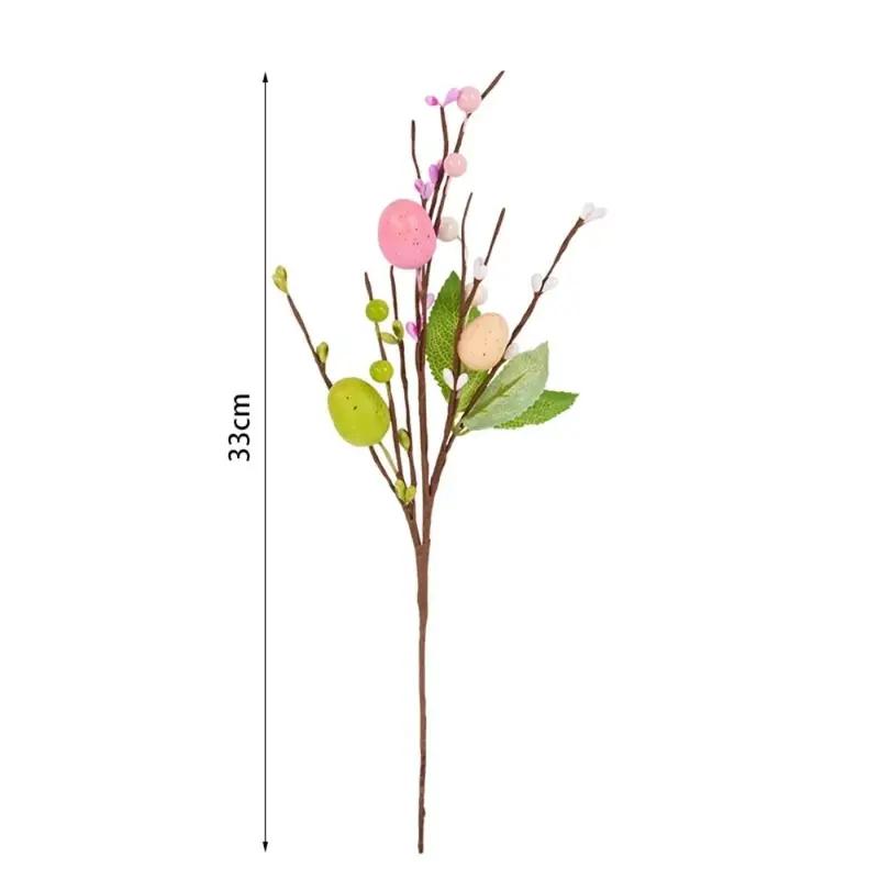Easter Artificial Flowers Easter Decorations Painted Bird Eggs Faux Plants DIY Room & Table Decorations