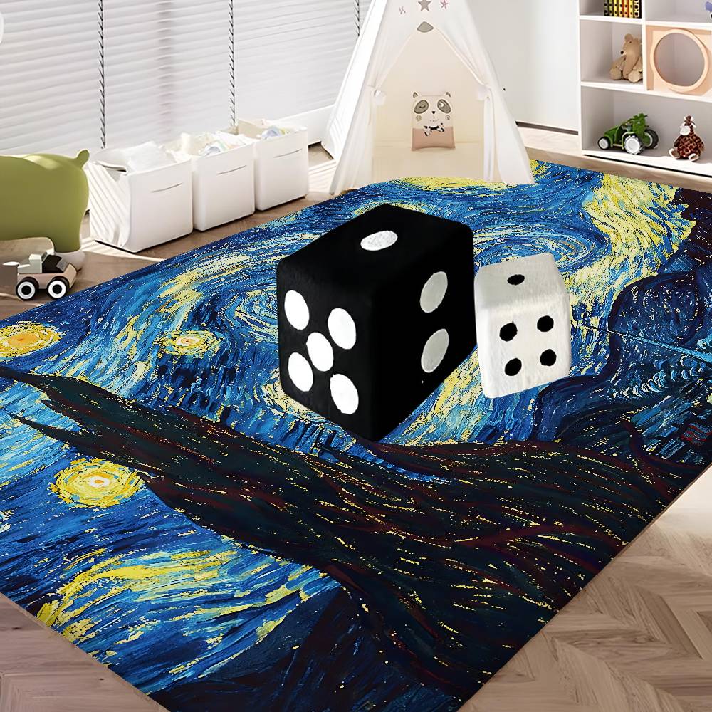 Starry Night Van Gogh Art Room Mats Nordic Style Home Doormat Bathroom-Toilet Mats Bedroom Hotel Decor Mat