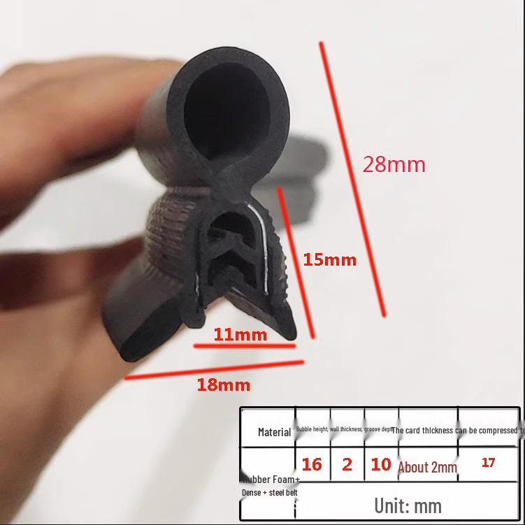U-Shaped Waterproof Dustproof Rubber Sealing Strip for Cabinets and Car Doors