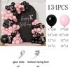 Pastel Pink Balloons Garladn Kit Black Pink Balloon Arch Wedding Anniversary Bridal Shower Home Birthday Party Decoration Globos