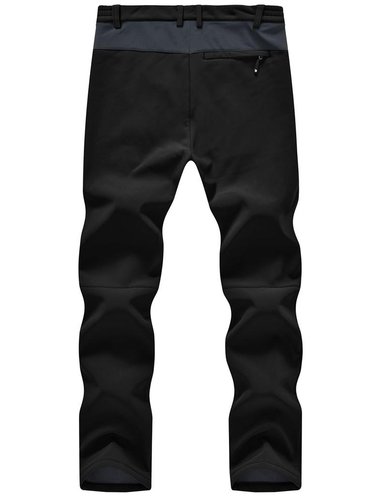 Gopuune Men's Winter Pants, Fleece-Lined, Windproof, Water-Repellent, Warm, and Abrasion-Resistant for Hiking, Cycling, and Work Wear (Black, Size L)