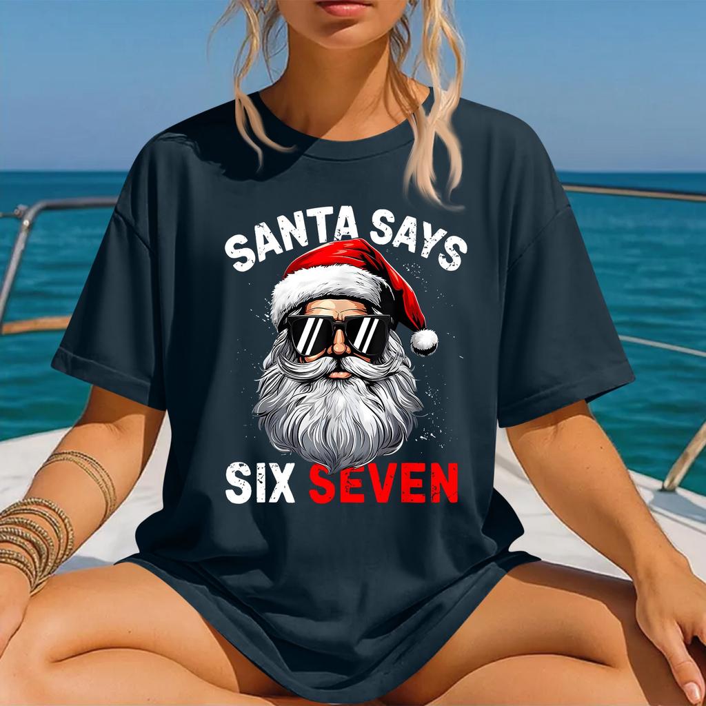 Camiseta de manga corta con cuello redondo y estampado de moda para mujer