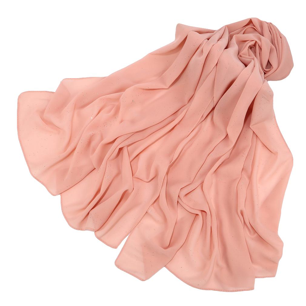 Women's Chiffon Shawl, Glitter Gold Powder Scarf, Chiffon Hijab for Party/Beach