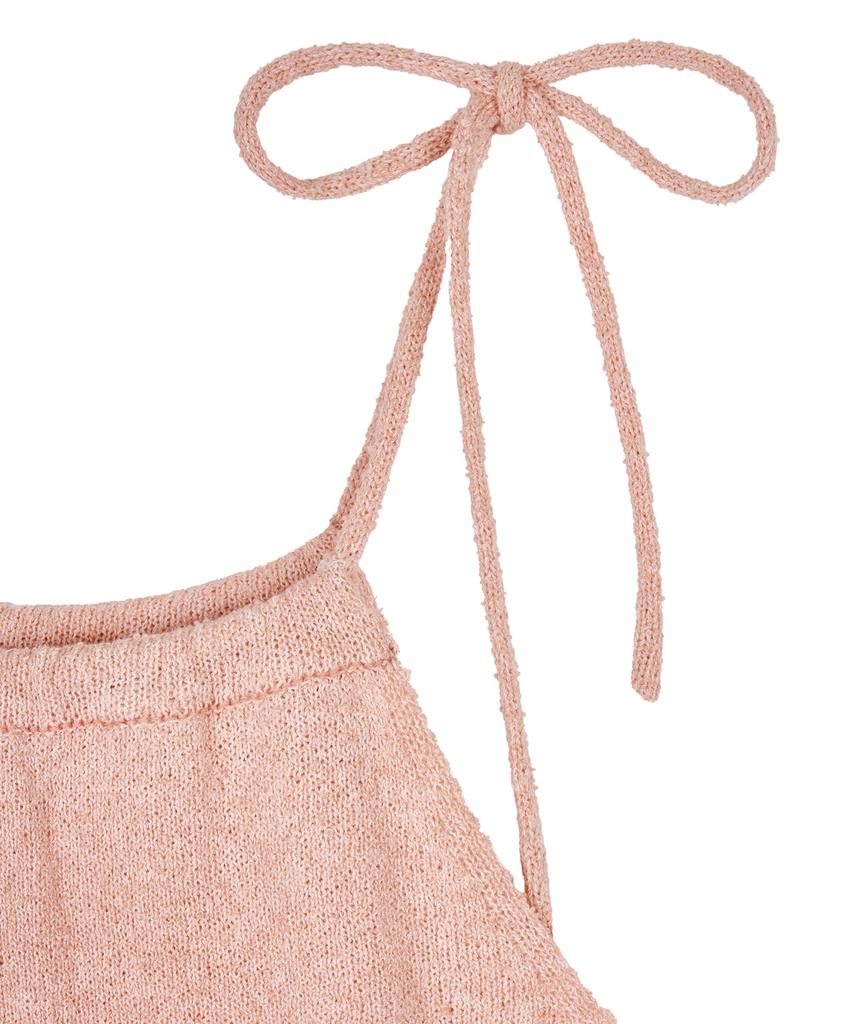 B-Flat Benetton Halterneck Boucle Knit Dress (Pink)