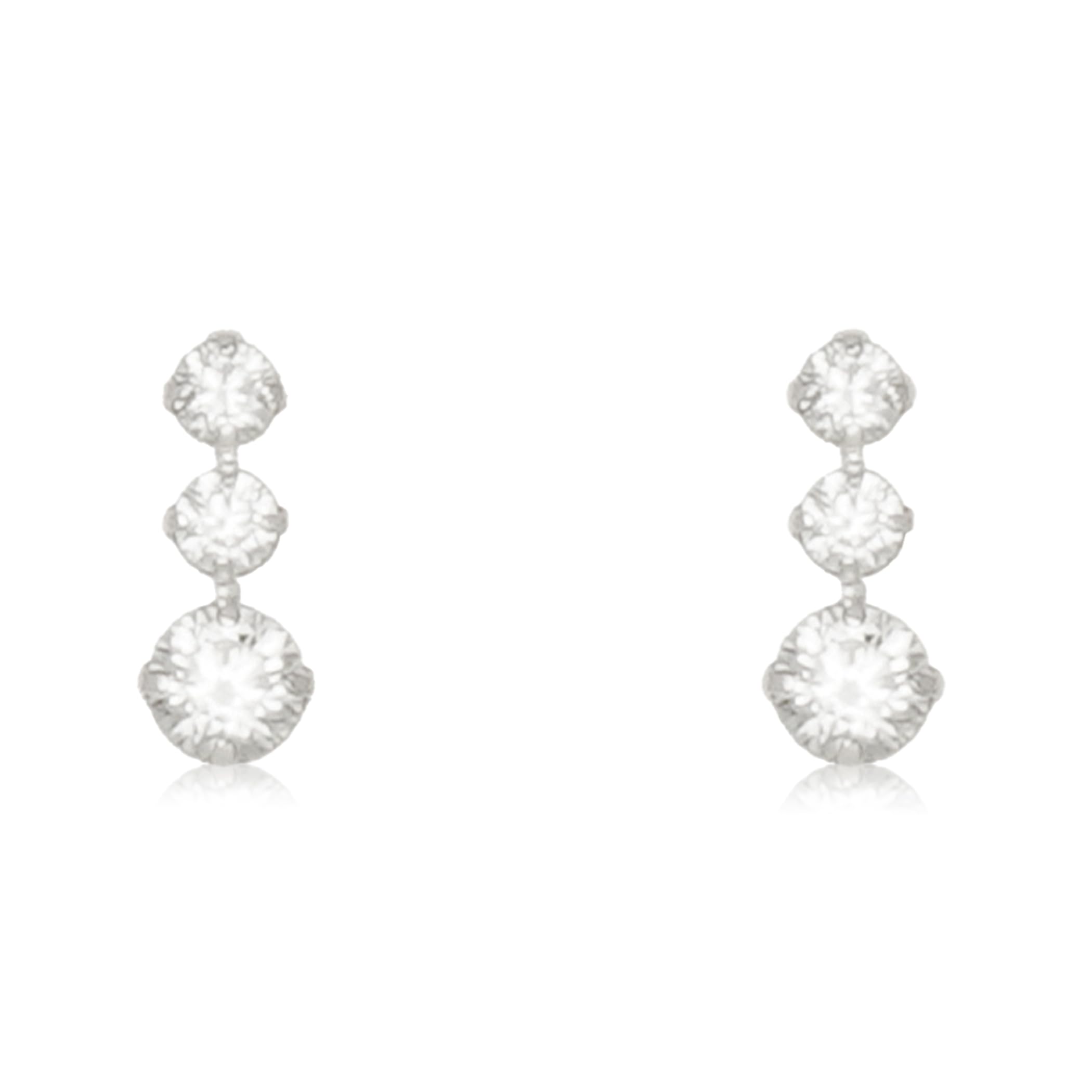 

ESTELLE [Official] Women s Earrings, 10K White Gold with Cubic Zirconia, 0222-9386-0019-0000