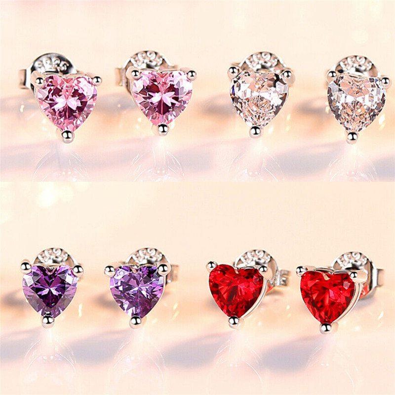 

Серьги-гвоздики в форме сердца, новые британские модные украшения для женщин и девочек