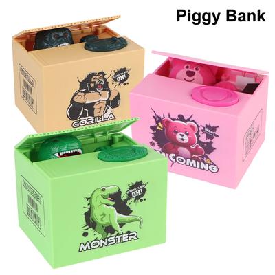 Alcancía electrónica para niños, regalo para niños, caja de ahorro de dinero, alcancía para robar dinero, juguete con figuras de acción y música, alcancía automatizada.