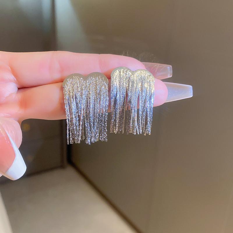 

New S925 Silver Sparkling Snake Chain Shake Tassel Shiny Drop Earrings For Women Gift Hoop Earring Wedding Jewelry Wholesale
