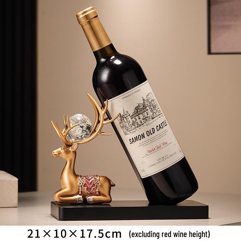 Modernes Hirsch Weinregal Ornament: Kreativer Flaschenhalter im leichten Luxus für Wohnzimmerdekoration