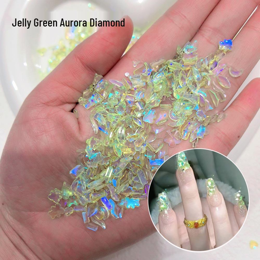 100 Pcs Temperature-Changing Aurora Diamond Nail Art Accessories