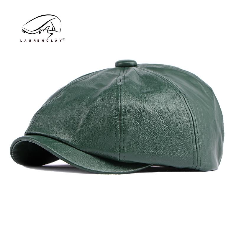 

Унисекс Весенне-осенний берет газетчика из ПУ кожи: Ретро британская кепка «утиный нос» Adjustable