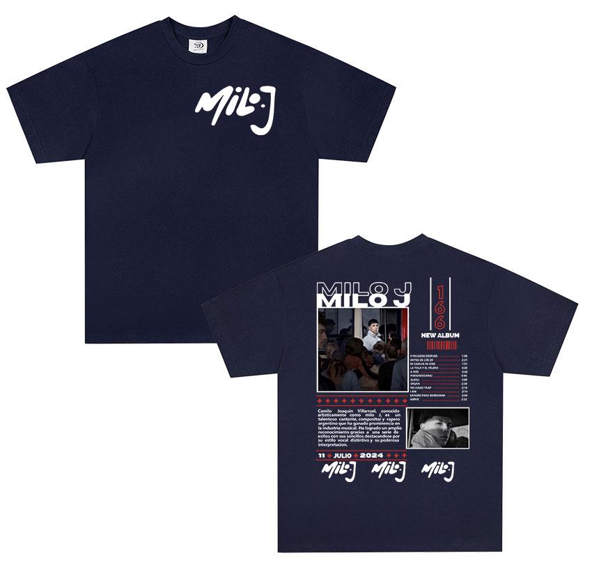 Rapper Milo J Tour Album T Shirts Unisex Retro High Quality Short Sleeve Tshirts Oversized Cotton TShirt Streetwear