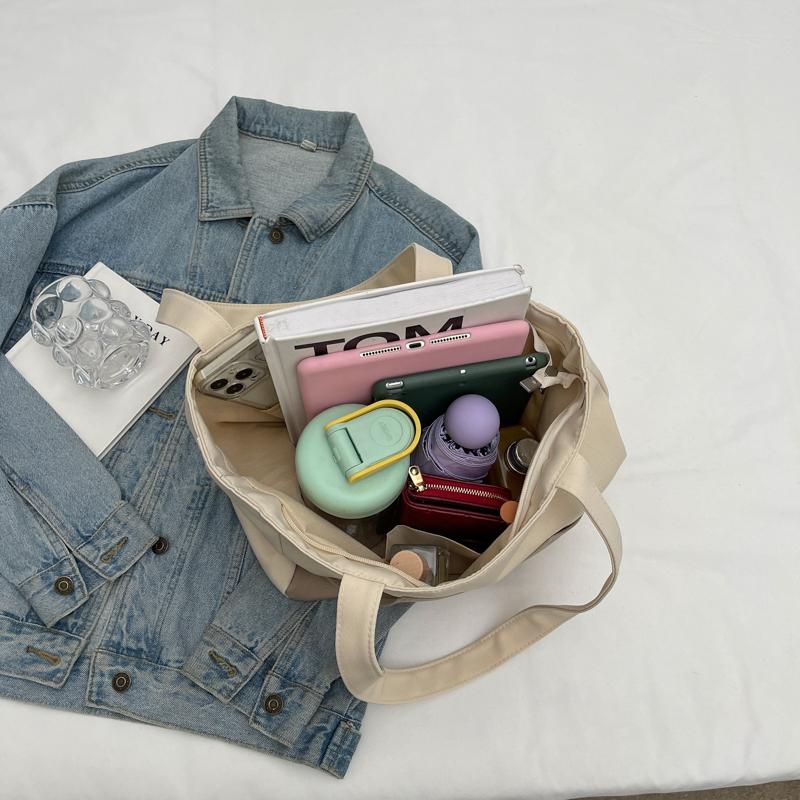 Kontrastowa torba damska duża pojemność torba tote lekka studencka torba na ramię do klasy