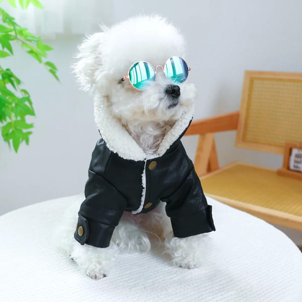 Pet Circle Dog Cat Clothes Thickened Thickened Cotton Coat Leather Coat Pet Products