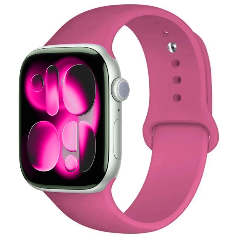 For Watch Bands 46mm 42mm 45mm 44mm 40mm Silicone Sport Bracelet Iwatch Series 11 10 - 8 7 6 5 4 SE 9 Ultra 3/2 49mm Strap