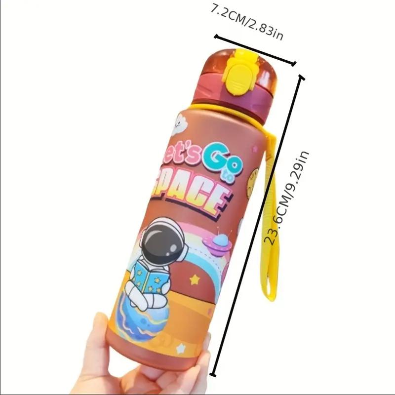 700ml Kosmische Astronauten-Themen Isolierte Wasserflasche Auslaufsicherer Klappdeckel Trageschlaufe Tragbar Entzückender Aktivitätenbecher BPA-Frei