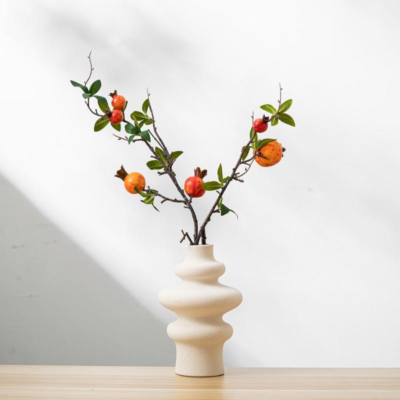 Trend Spiral Plain-Fired Ceramic Vase Home Furnishing Living Room Ornament Dried Flowers Flowers Hydroponic Flower Arrangements