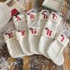 Kids' Embroidered White Knit Christmas Stocking - Holiday Decor