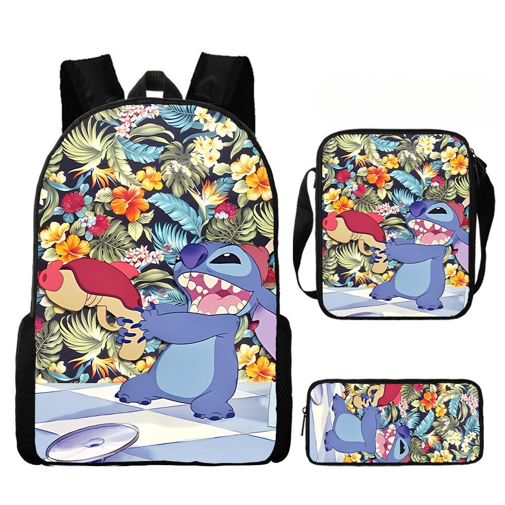 Stitch Backpack Cartoon Set With Lightweight Breathable For Students Elementary