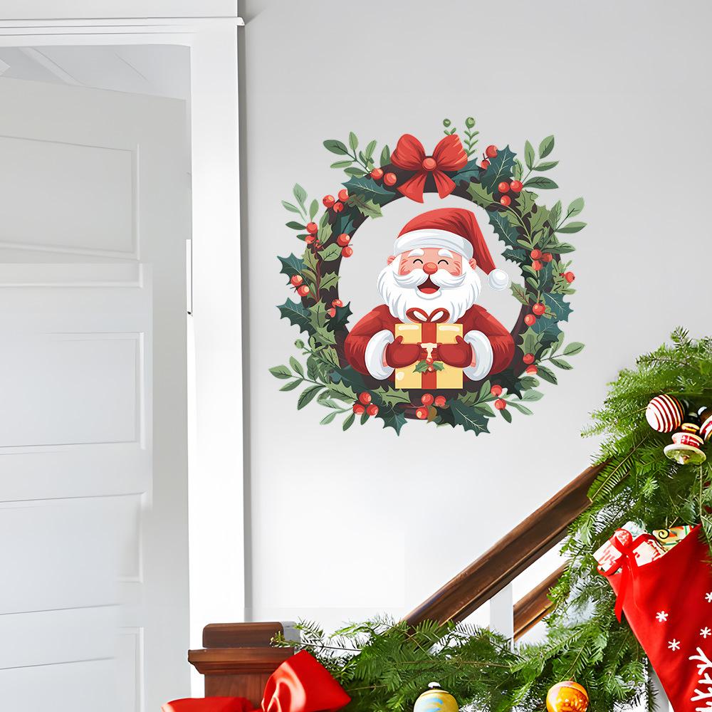 Świąteczne wieńce Zielone rośliny Prezenty Sypialnia Salon Gabinet Tło Aranżacja krajobrazu Naklejki ścienne