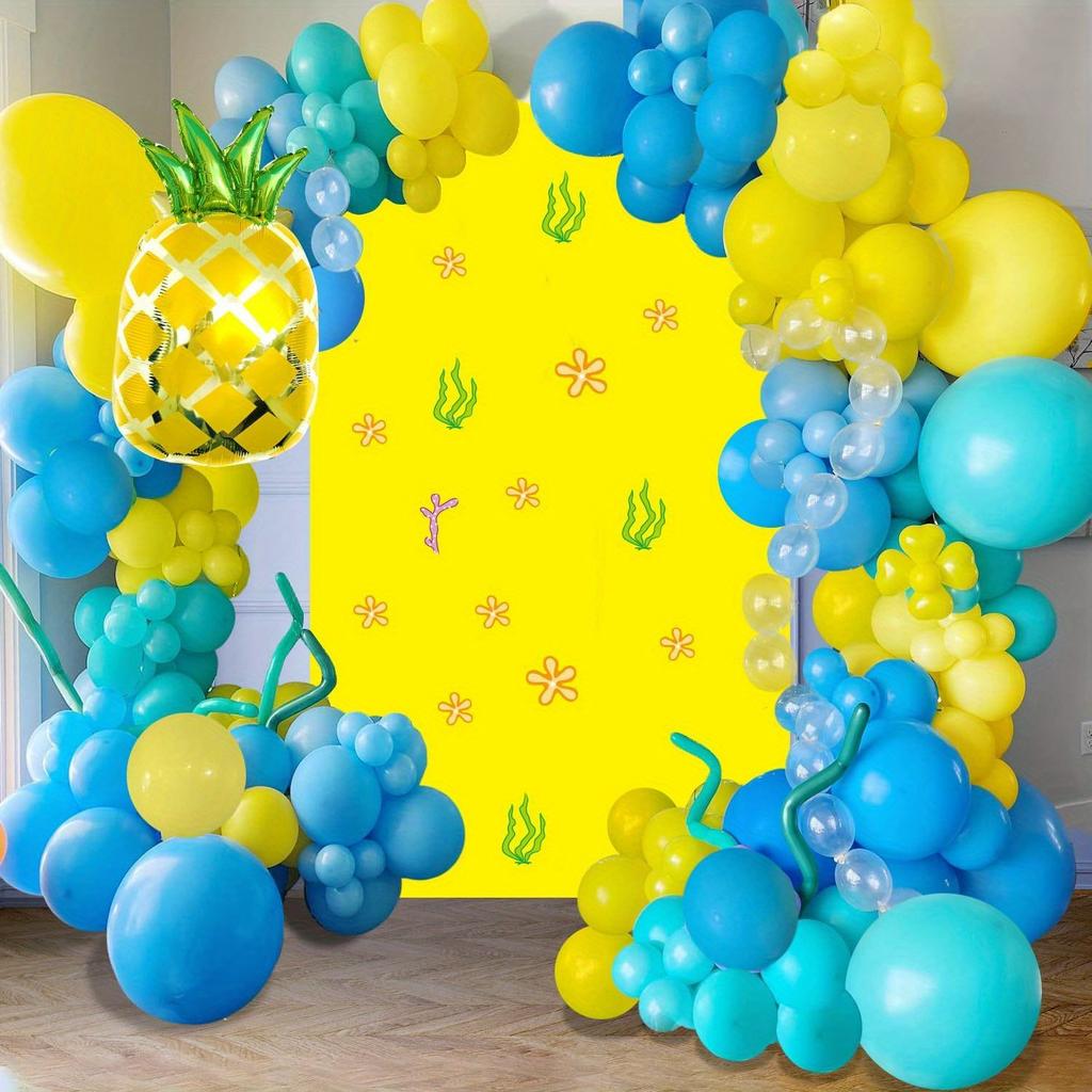 137PCS Tropical Sea Theme Balloon Garland Arch Set for Birthday Party Indoor Background Wall Activities Celebration Party