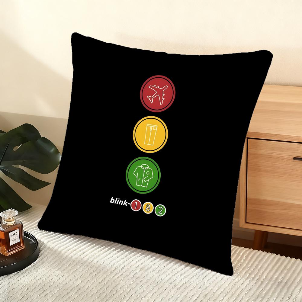 B-Blink 182 Cushion Cover Soft Short Plush Pillow Cover Smooth Cozy Texture Aesthetic Cushion Case Home Decor