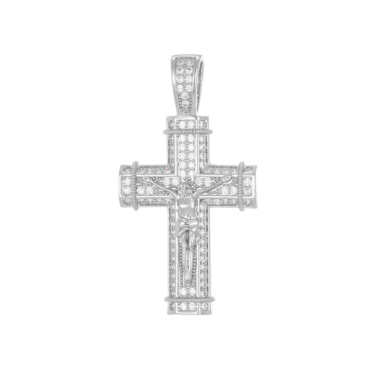 Vielseitige Micro-Set Kreuz-Anhänger-Halskette, 18 Karat vergoldet - Personalisierte Leichter Luxus Schmuckzubehör white
