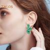 1 Pair Lady Earrings Petal Shape Oil Dripping Smooth Maple Decor Smooth Anti-slip Lightweight Prom Dating Cocktail Party Stud Earrings