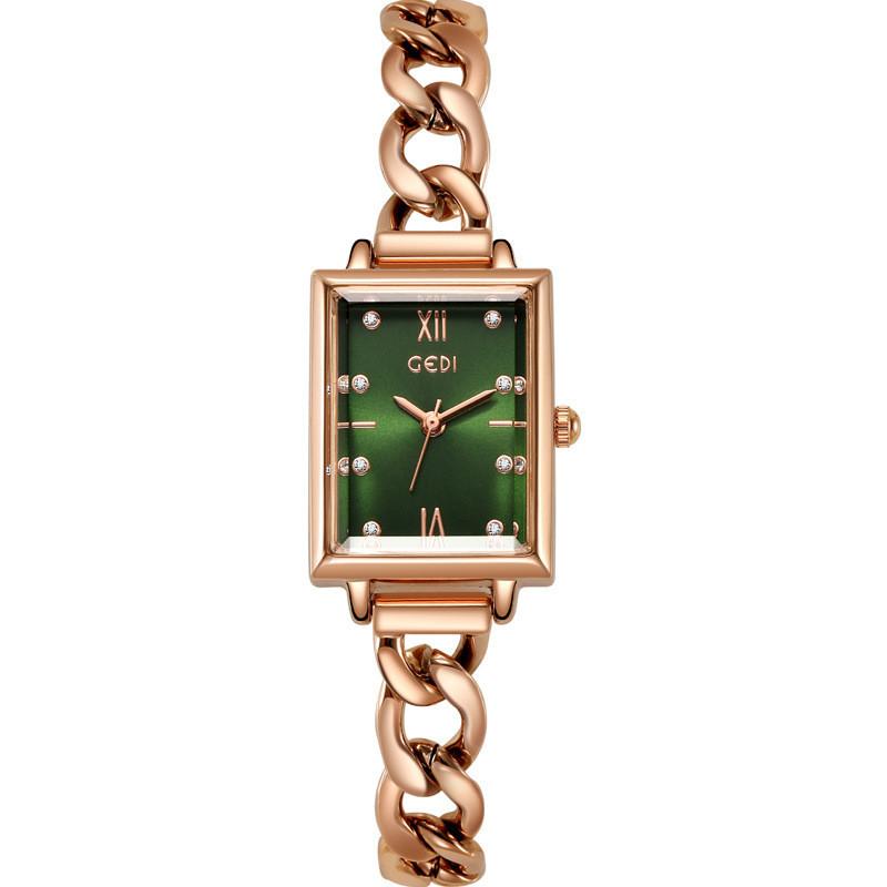Orologio da donna rettangolare in lega al quarzo con funzione impermeabile per signore alla moda