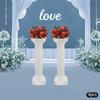4Pcs Wedding Roman Columns, White Striped European Style Roman Pillars for Party Decor, Floral Arrangement, Indoor Outdoor Event