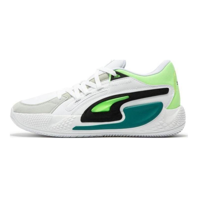 Puma Court Rider Chaos Jewel Mens Low Top Basketball Shoes White Green 378051-01