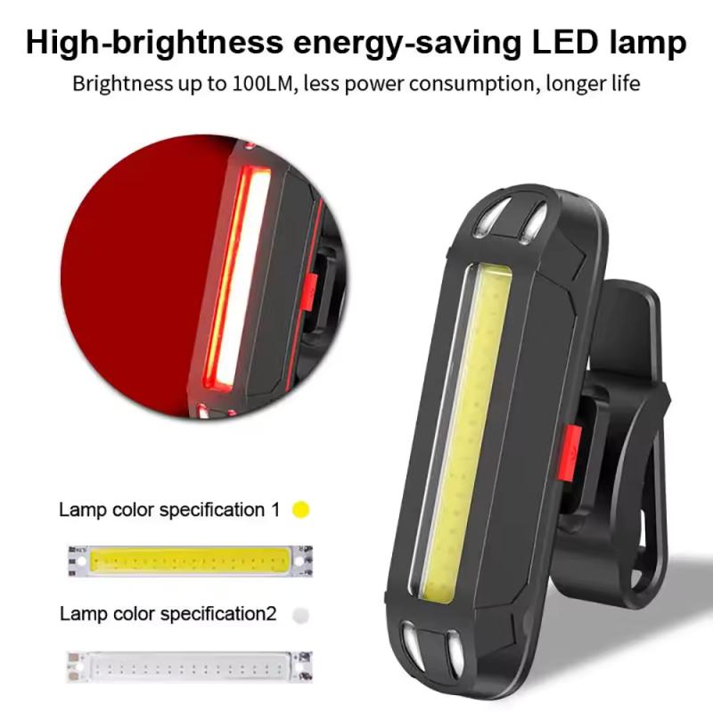 Bicycle Light Mtb Taillight Led USB Charging Bike Warning Light Rain Proof Mountain Bike Lamp Flashlight Riding Equipment
