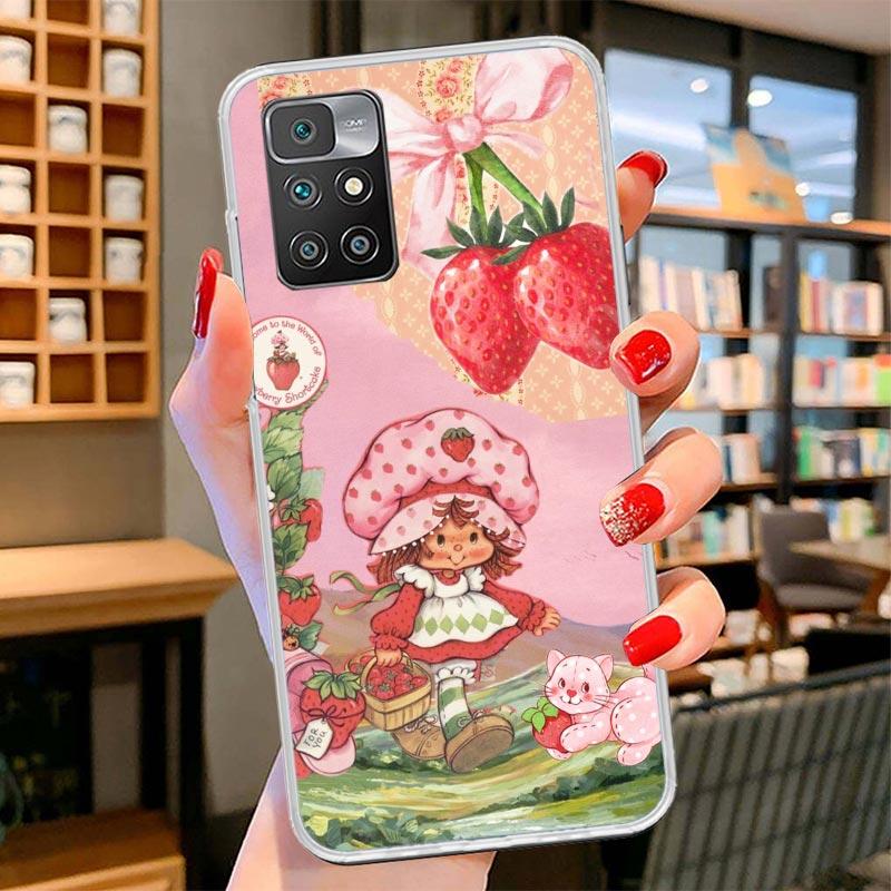 Cute Strawberry Girl Phone Case For Xiaomi Redmi 13 13C 12 12C 14C 10 10A 10C 9 9A 9C 9T 8 8A 7 7A 6 6A K70 K60 K40 K20 Pro S2